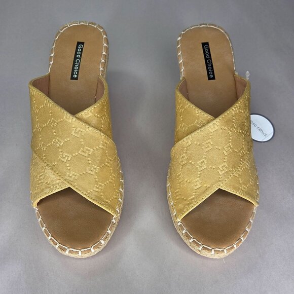 NWT GC SHOES Darline Yellow Espadrille Wedge Sandals - Yellow - Picture 2 of 7